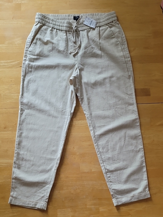 J. Crew Pants - J. Crew Linen Cotton Blend Pull-on Drawstring Cropped Pants